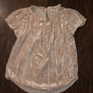 LOFT Blush Cap Sleeve Velvet Mockneck Top Sz M NWT